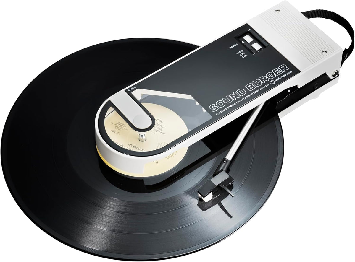 AudioTechnica AT-SB727 Sound Burger Portable Turntable with Bluetooth (White)