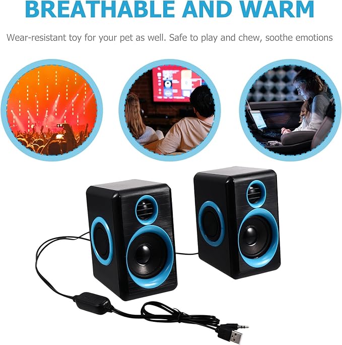 Zerodeko Mini USB 2.0 Laptop Speaker for Desktop Computer Compact Mini Speaker with Loud Diaphragm for Home Office Use Compatible with PC and Notebook