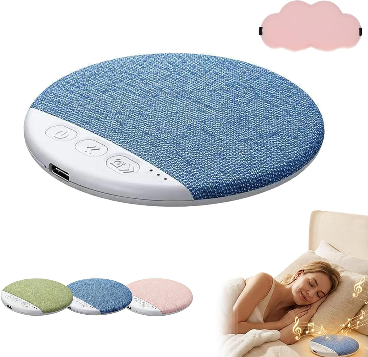 Generic Pillow Speaker for Sleeping,Mini Portable Under Pillow Speaker with White Noise Timer Wireless Sleeps Aid