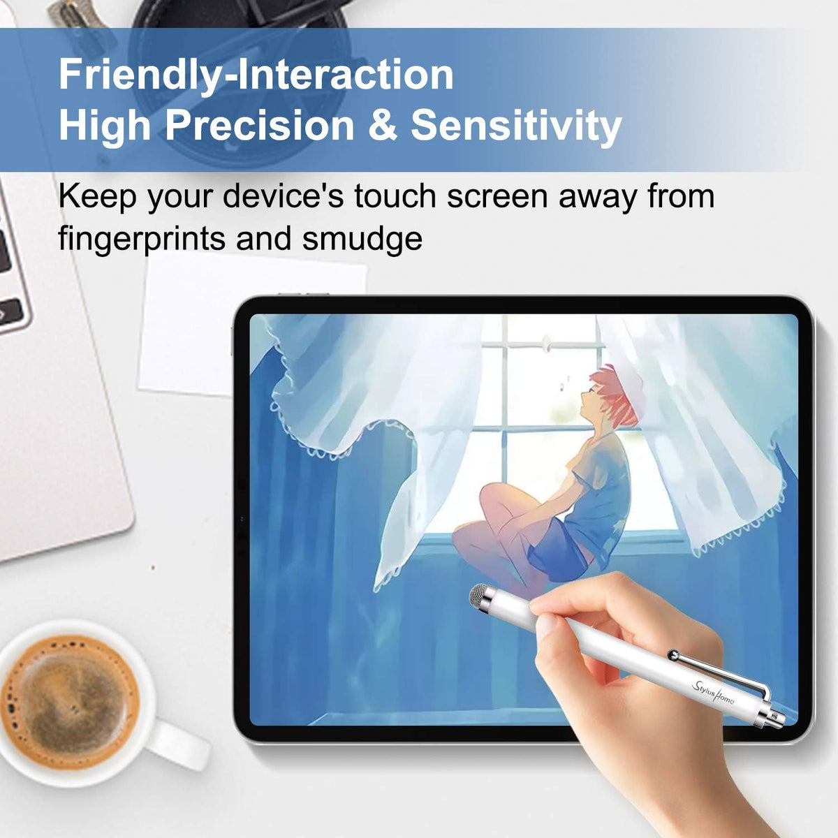 10 Pack Stylus Pens for Touch Screens, Mesh Fiber Tip Stylus Pens for ipad iPhone Tablets Samsung All Precision Capacitive Universal Touch Screen Devices