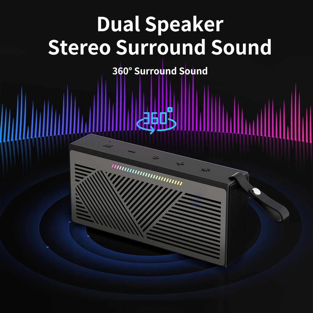 HDTABLET IPX5 Bluetooth5.3, Bluetooth Speaker, Portable Wireless Bluetooth Speakers with HD Sound, Waterproof Speaker