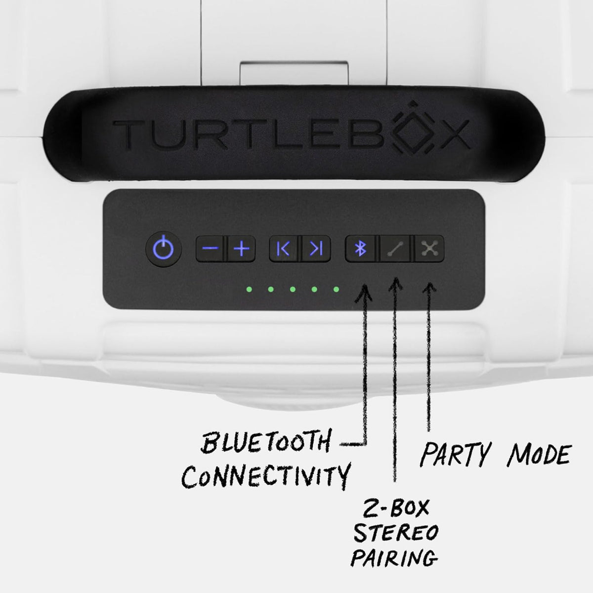 Turtlebox Original Gen 3: Portable Outdoor Bluetooth Speaker – Ultra-Loud (120dB), Waterproof (IP67), Rugged, Impact-Resistant, 3-Day Battery | Party Mode: Unlimited Pairing for Stereo Sound, White