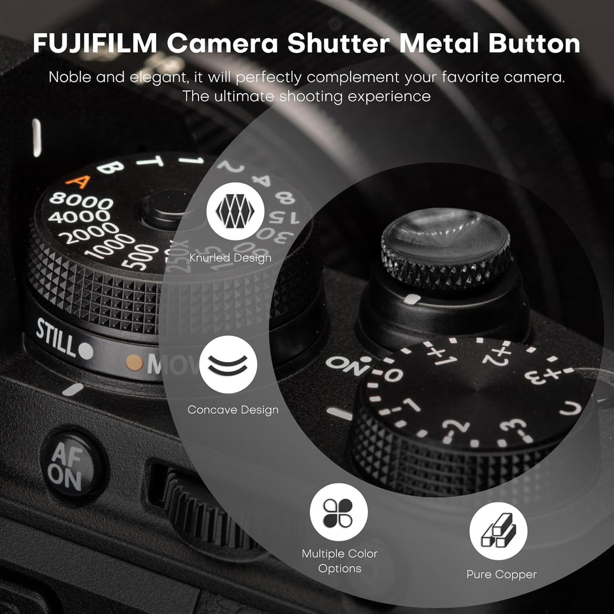 Button,4 X100 X100VI X-T5 X-T4 X-T3 REYGEAK for Fujifilm Camera Shutter Pcs Copper Soft Shutter Release Button,Camera