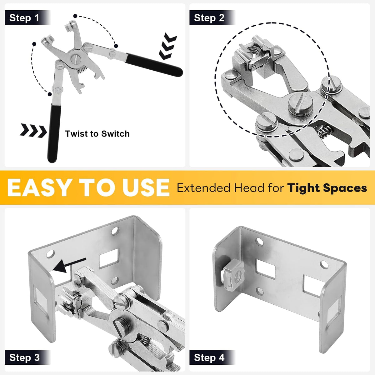 GuanDaooL 10 Sets M6 M4 M5 M6 M8 M10 Rotable Dual Head Cage Nut Tool Kit with Silver Rack Mount Screws - Screw Install