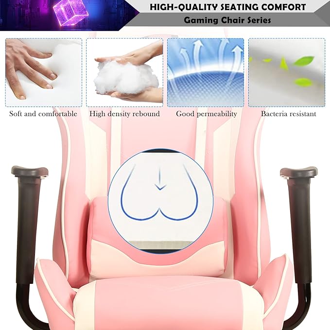 Gaming Chair for Adults with Footrest High Back Video Game Chairs for Kids Ages 8-12 PC Chair Silla Gamer Chair Gaming Chair Cheap Game Chair Ergonomic Desk Chair with Headrest Lumbar Support
