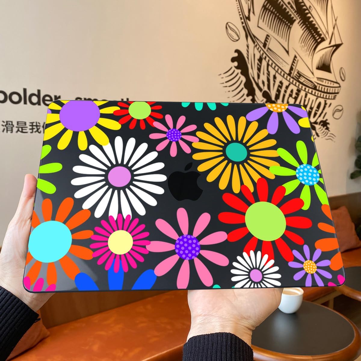 Teryeefi Design Case for MacBook Pro 14 inch M4/M3/M2/M1 2025 2024 2023 2021 Release Model A3112 A3401 A3185 A2918 A2992 A2779 A2442, Hard Shell Cover + Keyboard Cover, Colorful Abstract Flowers A001