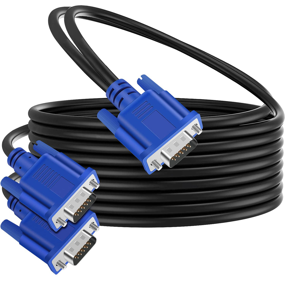 PASOW VGA Splitter Cable (No Screen Extension) 1 Male to 2 Male Dual Monitor Y Adapter 1080P Full HD for projectors, HDTVs, Monitors (6 Feet) - Only for Screen Duplication - Work for Identical Monitor