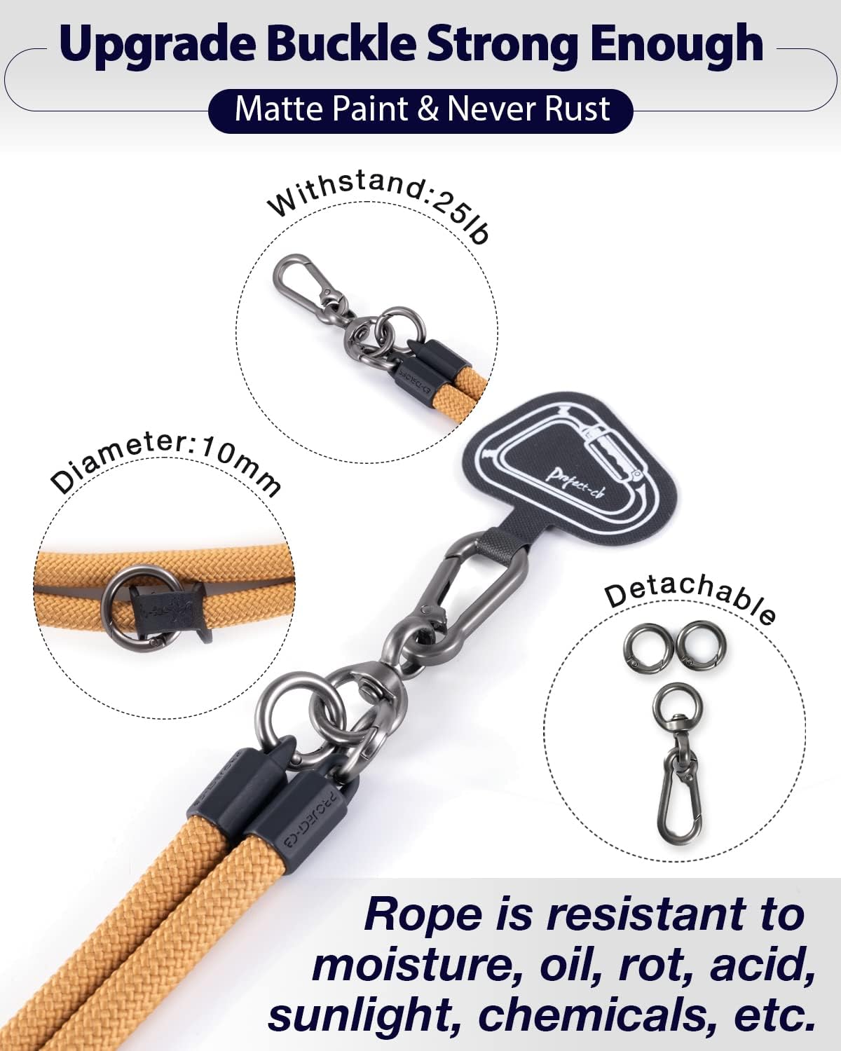 project-cb Cell Phone Lanyard ×1, Tether Tab ×2, Universal Adjustable Phone Strap, Crossbody, Neck Phone Lanyard, Rope Strap
