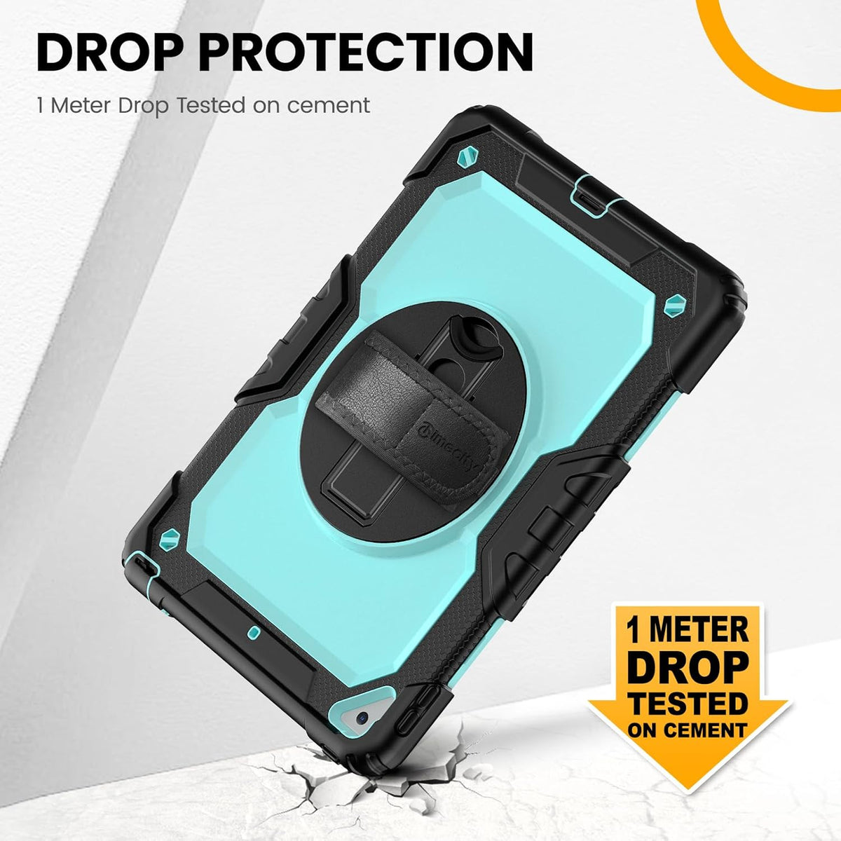 Timecity for iPad Air 3/ Pro 10.5 Inch Case, 360° Rotating Stand, Pencil Holder, Shockproof with Screen Protector & Shoulder Strap - Heavy Duty Protection Case for iPad Air 3rd Gen - Light Blue