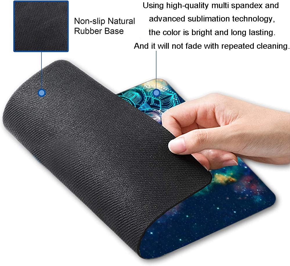 Redragon Galaxy Mandala Gaming Mouse Mat, Square Waterproof Rubber Base Mouse Pad for Office, Home, Laptop & Travel, 9.5"x7.9"x0.12"