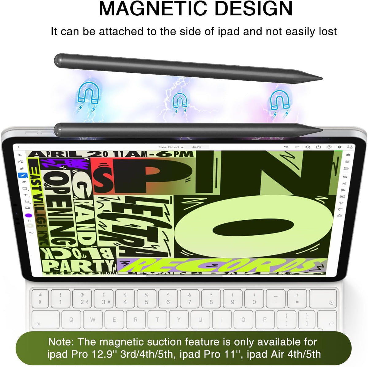 Pen for iPad 2018-2025, HATOKU 15 Mins Fast Charging Pencil 1st Gen with Tilt & Palm Rejection Compatible with iPad Air 3/4/5/M2/M3, iPad mini 5/6, iPad 6/7/8/9/10/11, iPad Pro 11"/12.9"/M4 (Black)
