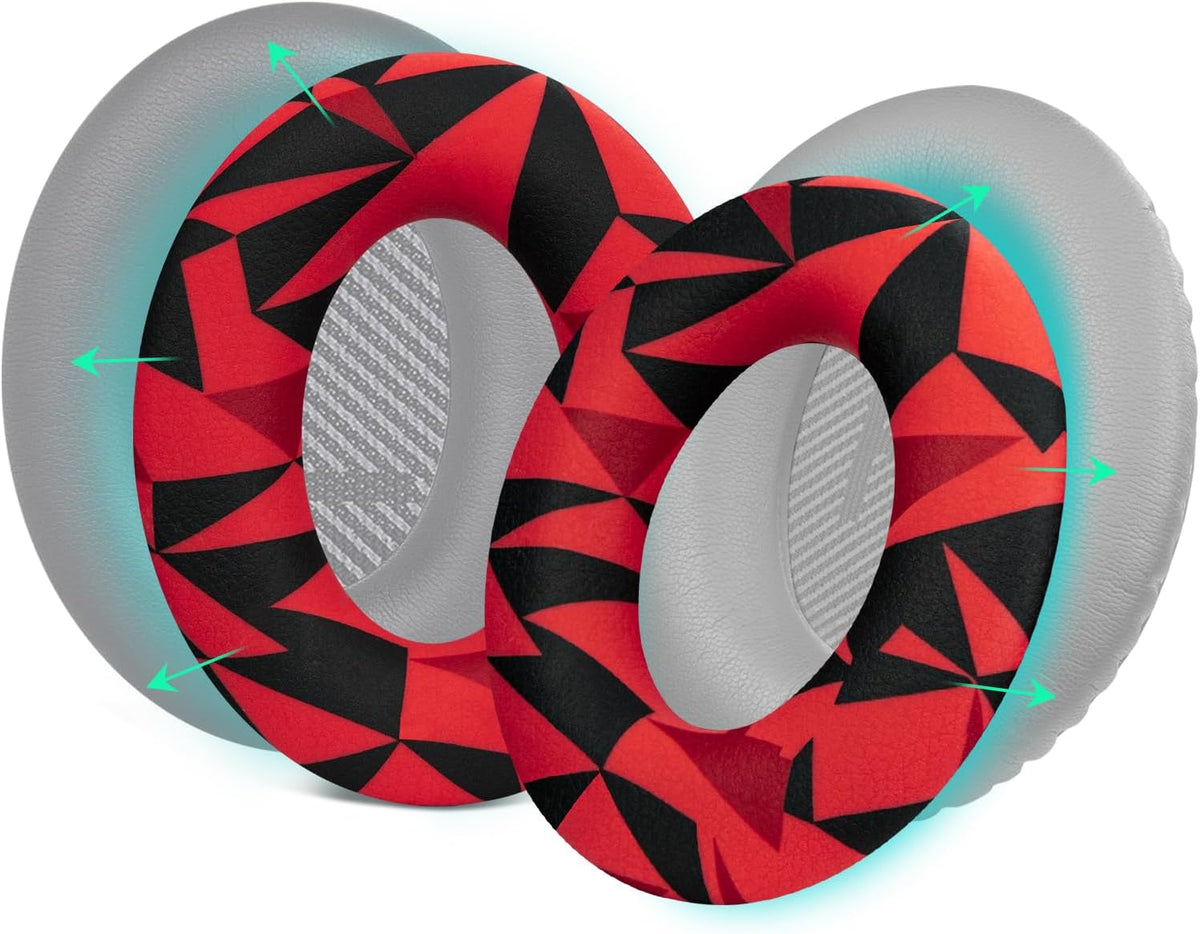SOULWIT Silicone Ear Pads Cover Protector for Bose QuietComfort QC15 QC25 QC2 QC35 QC45/Ae2 Ae2i Ae2w/SoundTrue & SoundLink AE Headphones Cushions, Sweatproof, Easily Washable - Red Storm