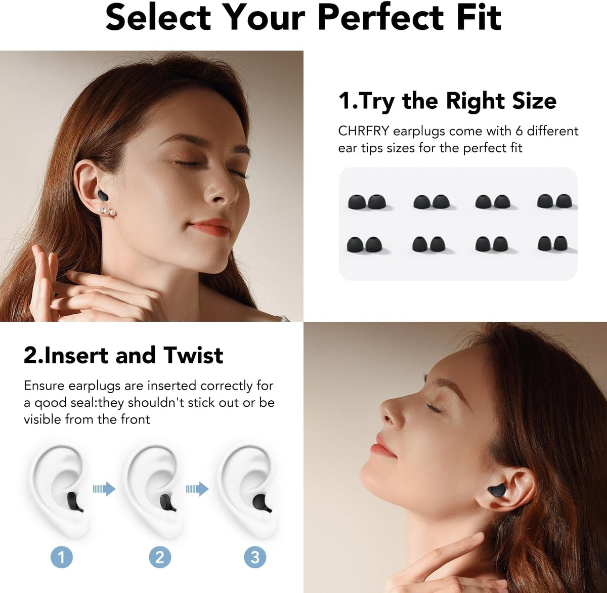 Ear Plugs for Sleeping Noise Cancelling 45dB Concert Earplugs for Noise Reduction Reusable Soft Silicone Ear Plugs with 8 Eartips Case for Snoring Shooting Motorcycle Airplanes Musicians