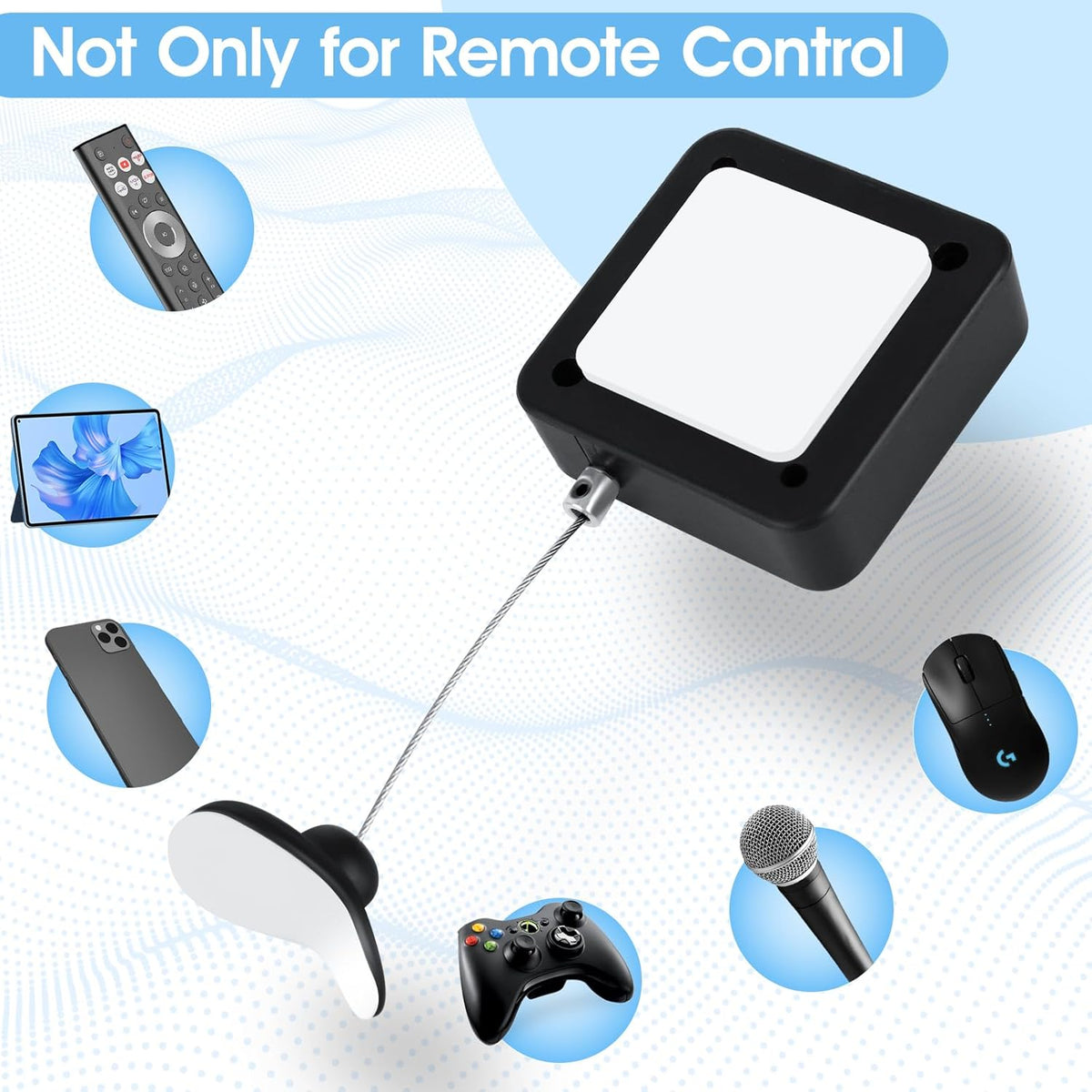 I3C 1 7.5ft/2.3m PCS TV Remote Leash with Cable Lock Retractable Remote Control Tether TV Remote Leash with Cable Lock