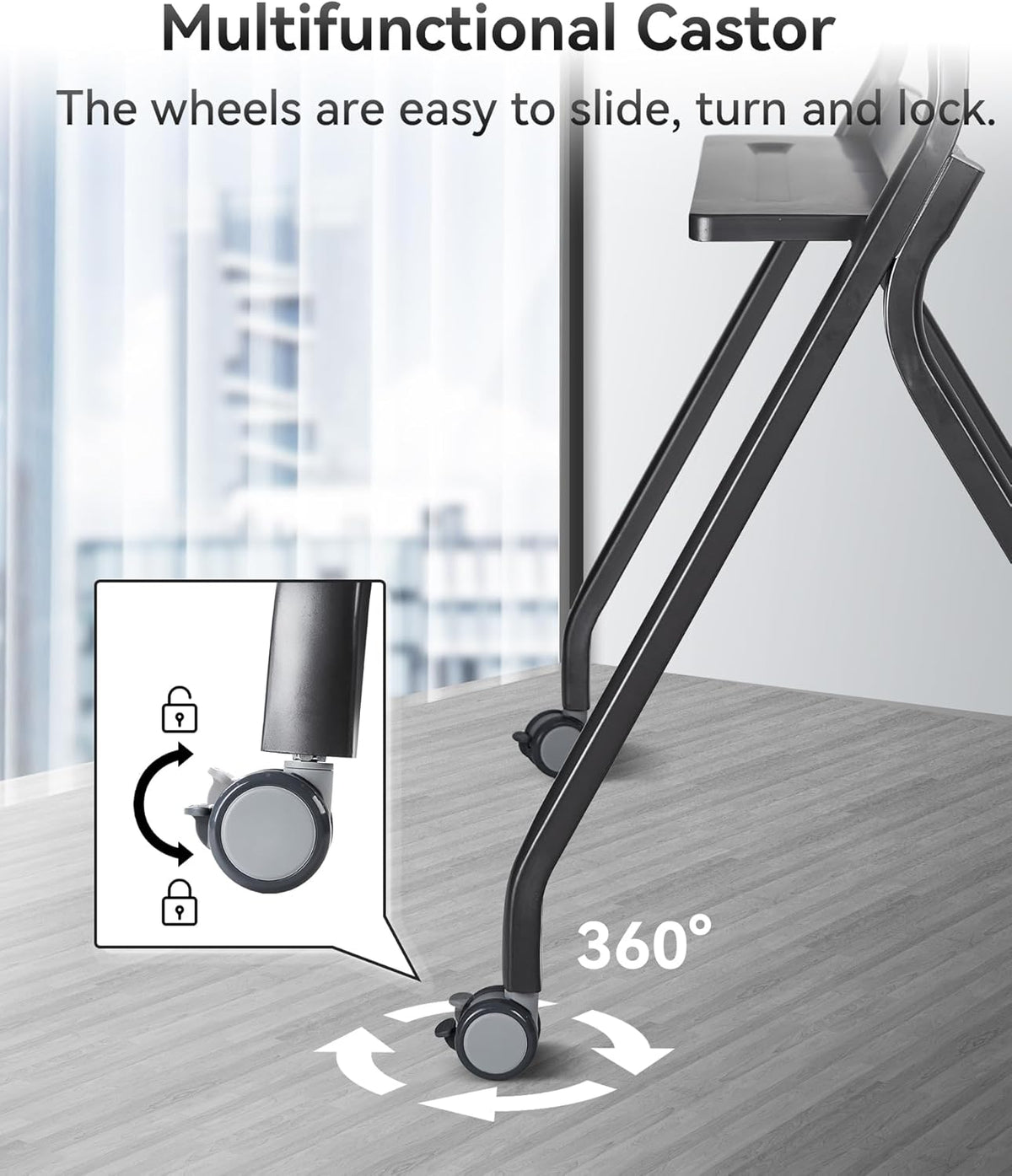 Smart Board Stand with Camera Tray Fits 42"-75" Screens, Interactive Whiteboard Stand with 360° Rotating Wheels Holds 300LBS, Height Adjustable,Mobile Stand for Home, Office & Classroom