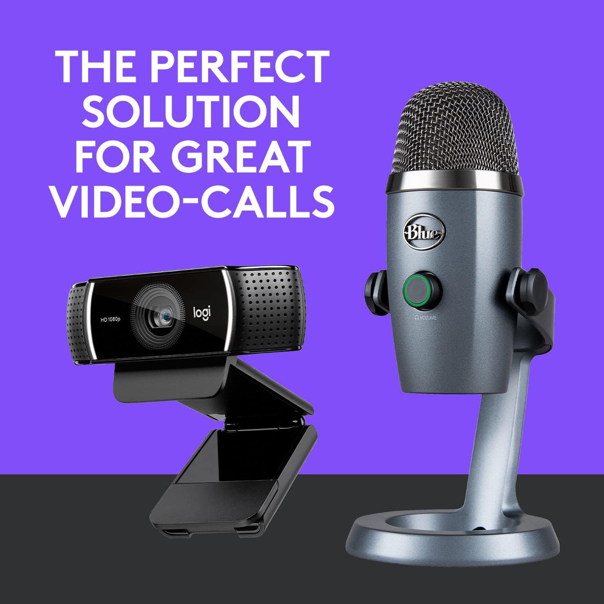 Logitech C922x Pro Webcam + Blue Yeti Nano - Perfect for Professional Video Calls, 1080p/30fps, 720p/60fps