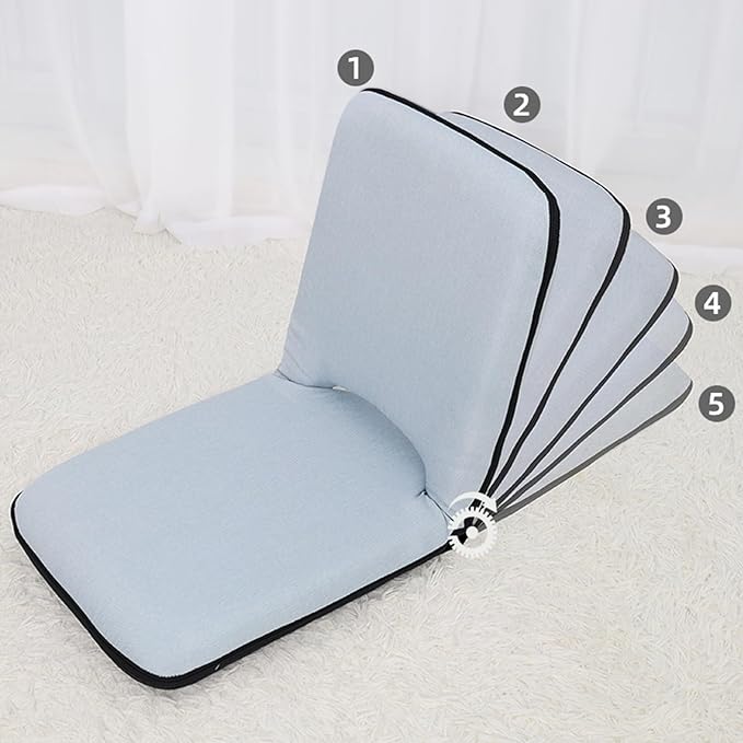 Floor Chair Office Chair with Removable Washable Cover Folding Floor Gaming Chair for Bed Lounging Reading(Blue)