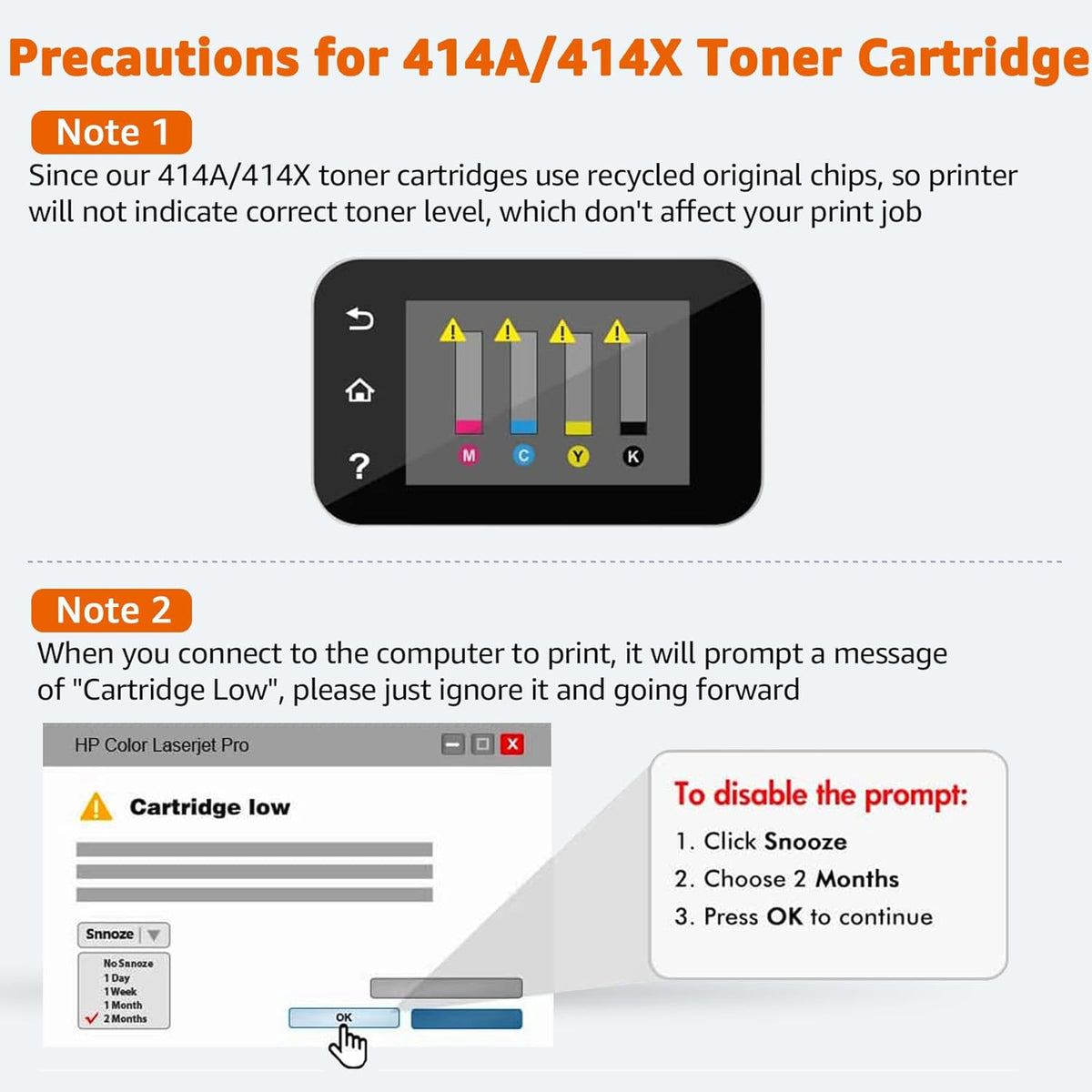 414a Toner Cartridges 4 Pack Replacement for HP 414a Toner 414X W2020a Compatible with HP Color Laserjet Pro MFP M479fdw M479fdn M454dw M454dn M480f Printer