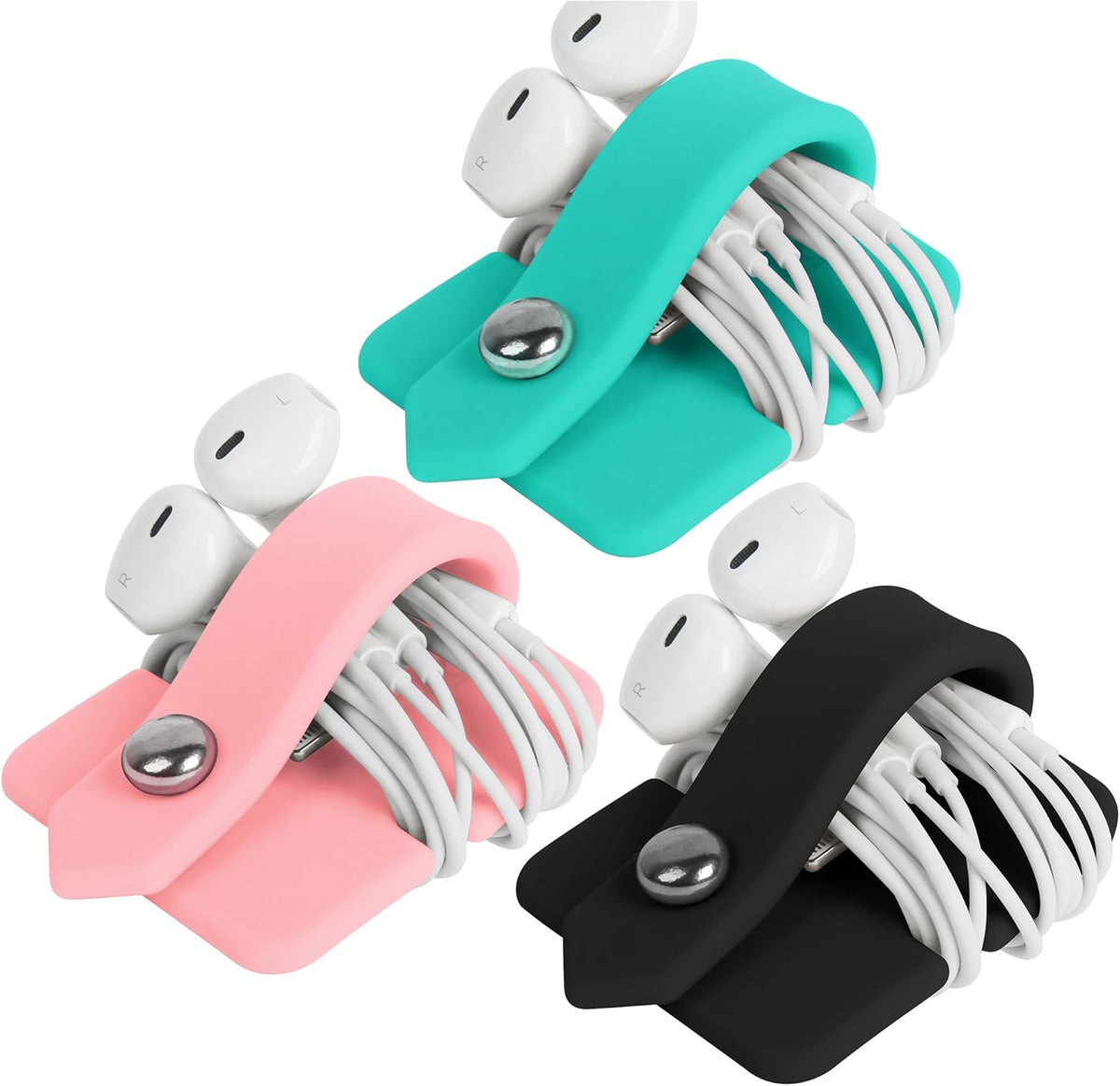 Headset Set 3 Cord Organizer Earbuds Holder Earphone Wrap Earphones Organizer Headphone Earphone Wrap Winder Cord