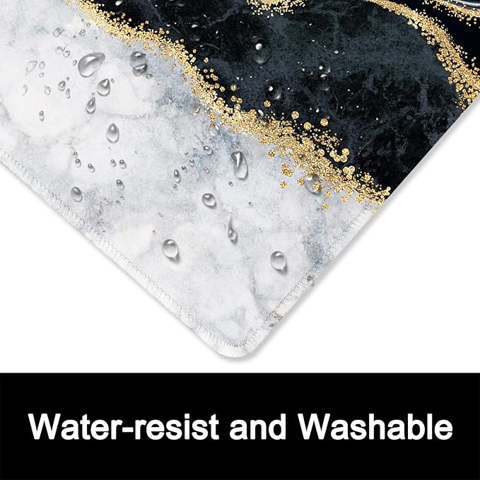 ITNRSIIET Mouse Pad with Stitched Edge Premium Textured Smooth Precise Operation Waterproof Washable Non-Slip Rubber Base Desktop Protection Mat, 10.2×8.3×0.12 inches, Abstract Art Marble