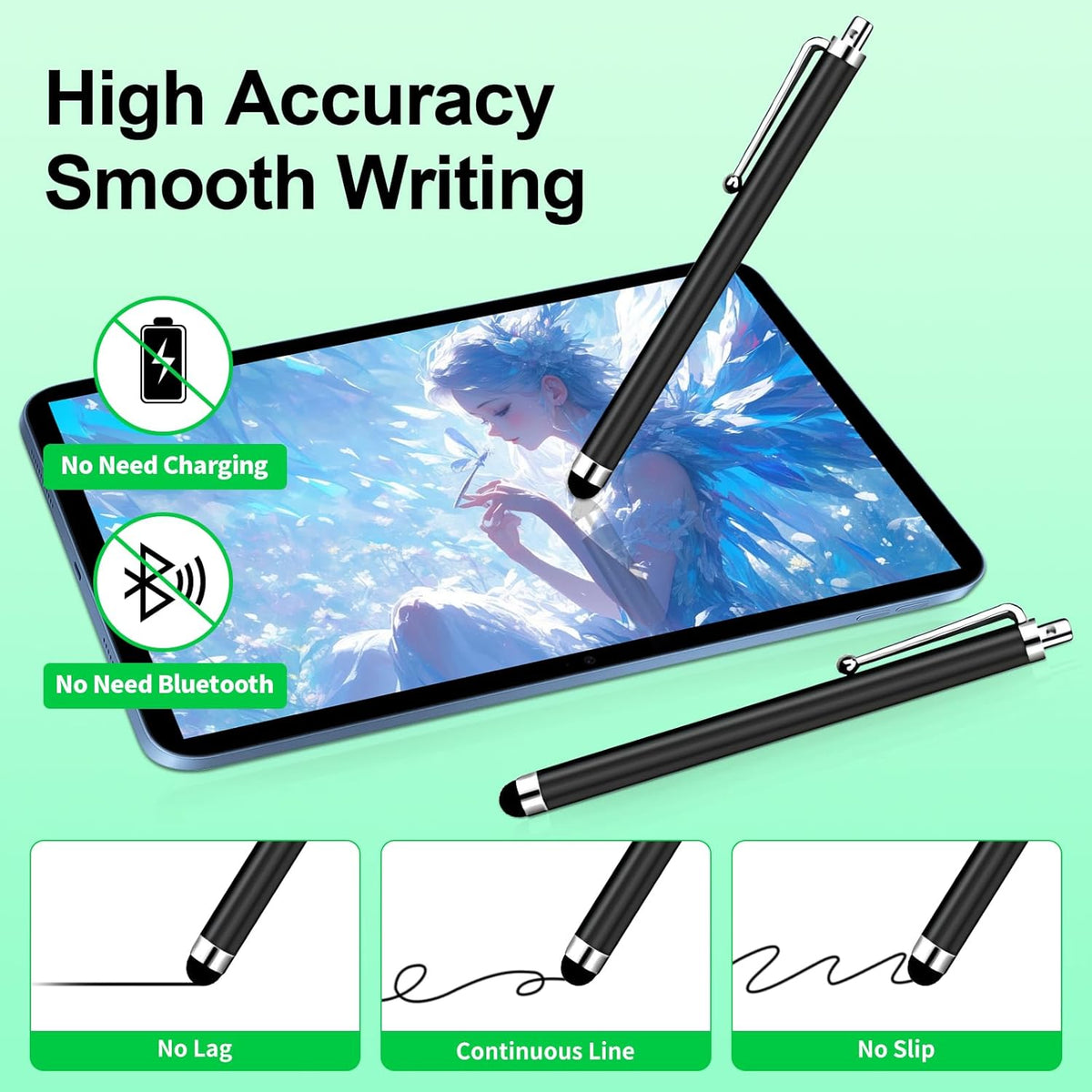 20 Pack Stylus Pen,Stylus Pen for Touchscreen High Precision and Sensitivity for Everyday Writing/Drawing,Universal Stylus Compatible with All Touch Screens,Black