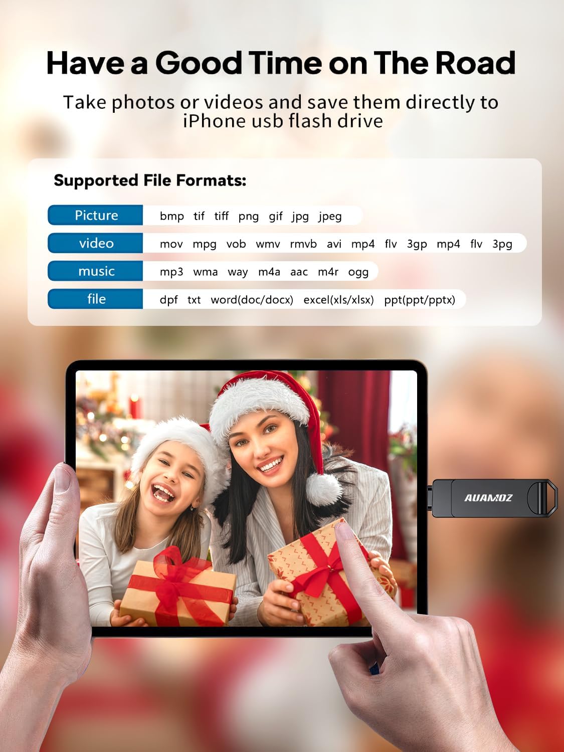 256GB Flash Drive Intended for iPhone, Memory Stick Storage Files Photos Videos Backup, Compatible with iPhone iPad Android PC, Plug and Play, No Application Required (Metal Gray)
