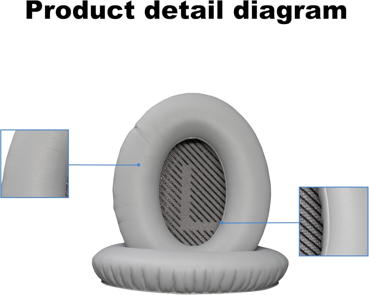 Replacement Ear Pads - Compatible with QuietComfort 35 & QC35 ii Headphones,Soft Protein Leather, Premium Noise Cancelling Earpads, Durable & Comfortable Ear Cushions (QC 35-Gray)