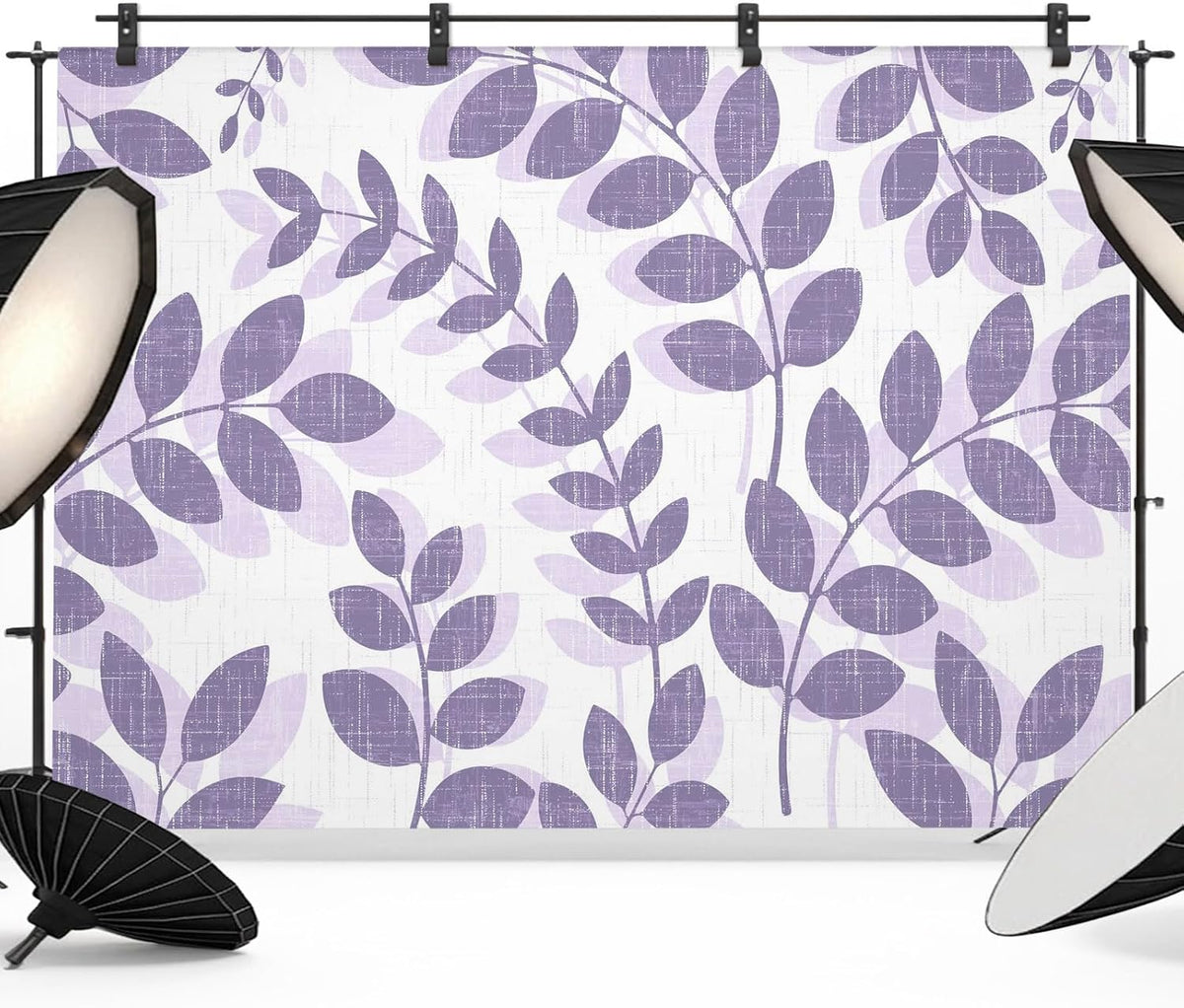 Generic 10 8 Farm Plant Leaf Photo Backdrop for Photoshoot, x FT Lavender Purple Branch Leaves Linen Texture Photo