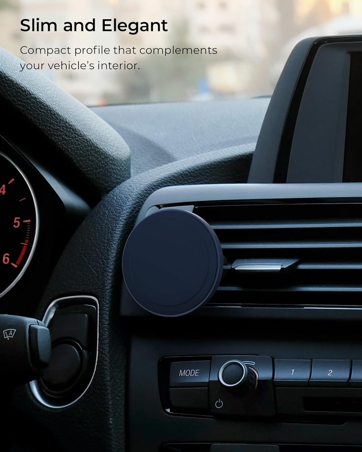 iOttie Velox MagSafe Compatible Air Vent Car Phone Holder. Unversal Magnetic Car Phone Mount for iPhone 12/13/14/15/16 Series & Android Phones via Included Magnetic Ring Adapter