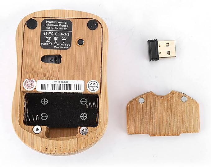 Usbc Mouse PC Laptop Computer Wooden Wood with 2.4GHz Bamboo Optical Mouse Cute Mouse Mouse Cute for PC Notebook Desktop