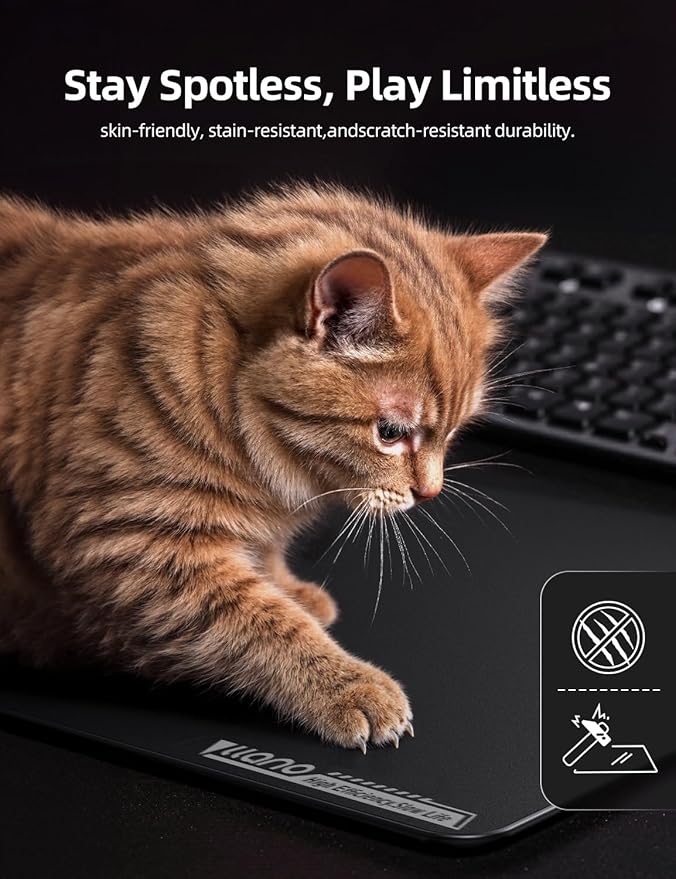 llano MP001 Tempered Glass Gaming Mousepad for FPS Gamers 13.8x11.8 Mouse Mat Ultra-Smooth 0.85μm Micro-Etched Surface 3mm Thick Non-Slip Base Compatible with Viper/G502 Large 350mm *300mm