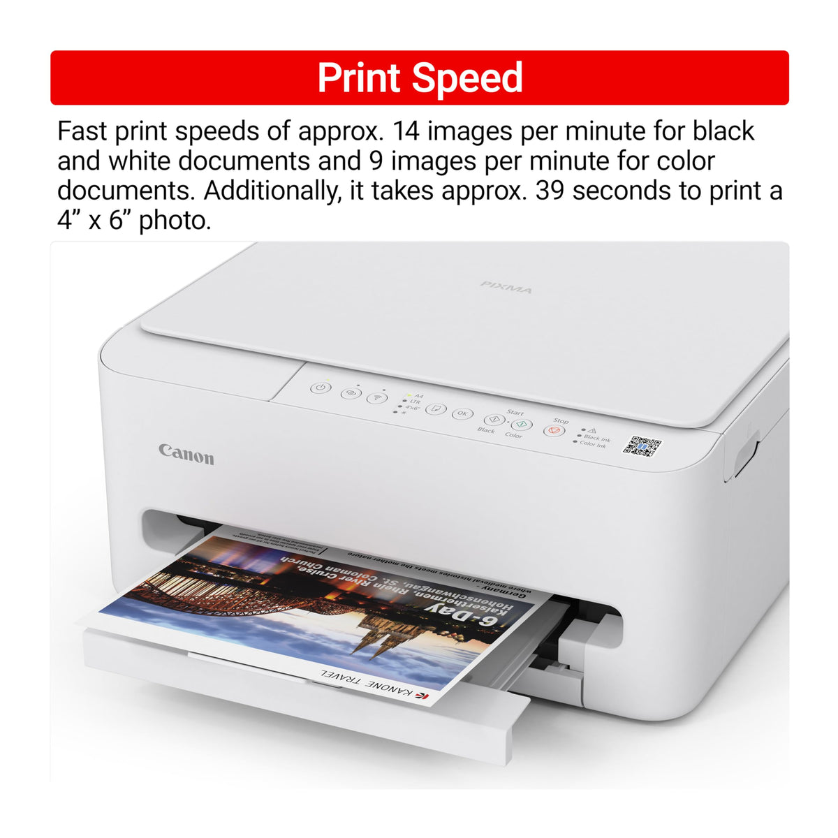 Canon PIXMA TS4320 Wireless Color Inkjet Printer for Duplex Printing, White - Cost Efficient Home Printer with Copier/Scanner, Compact Design, Easy