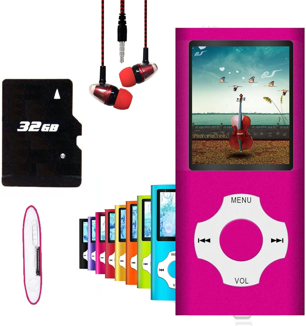 Hotechs. MP3 MP3 32GB 1.82'' Player, Hotechs Music Player with Memory SD Card Slim Classic Digital LCD Screen Mini USB