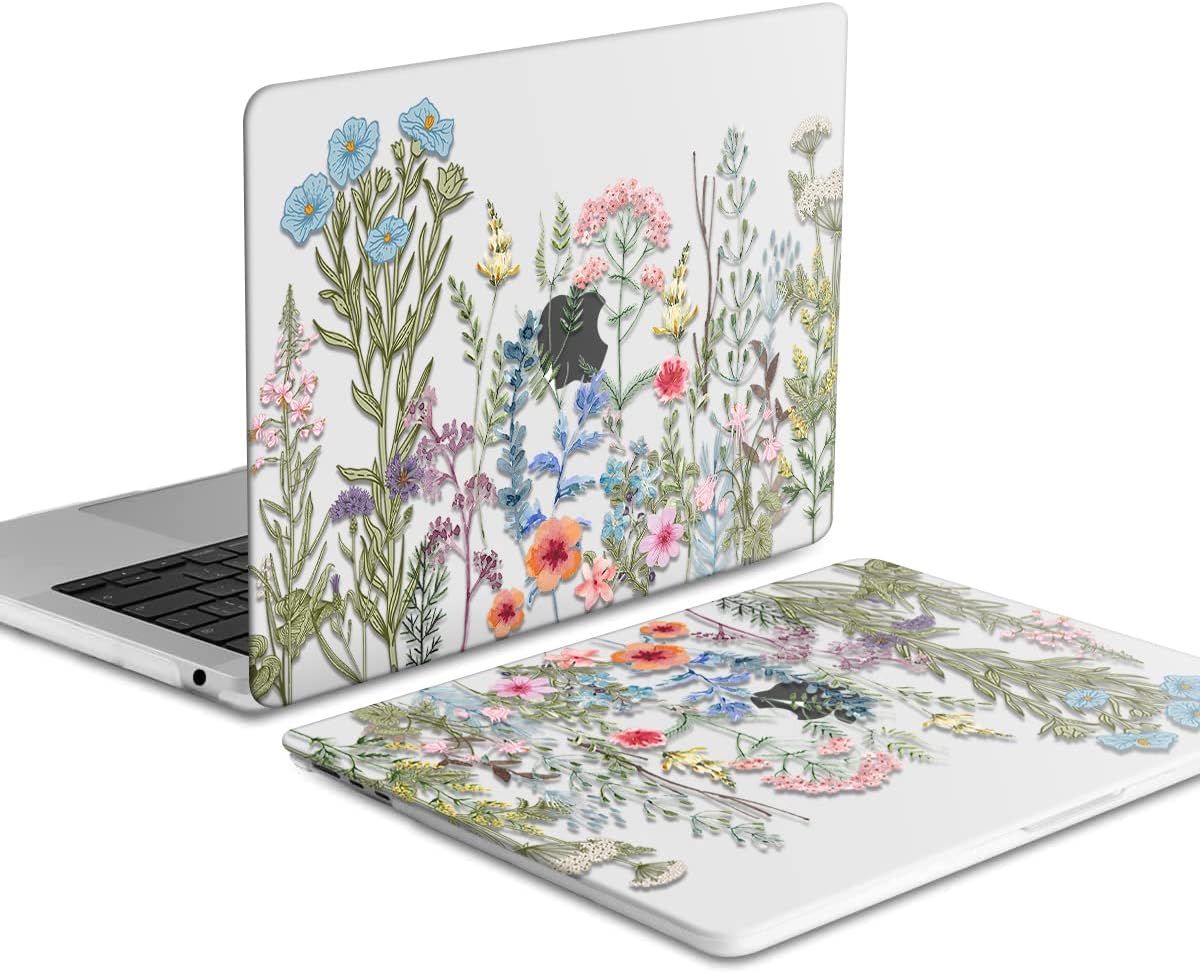 iCasso for MacBook Air 13 inch Case 2025 2024-2022 Release M4 A3240 M3 A3113 A2681 M2 with Liquid Retina Display, Hard Plastic Shell for Mac Air 13.6, TPU Keyboard Cover&Screen Protector, Weeds Clear