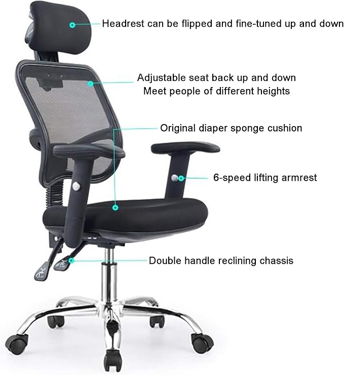 Office Chair Gaming Chair Computer Chair High Back Computer Chair Executive Swivel Chair Height Adjustable Desk Chair with Lumbar SupportBreathable Mesh Recliner Chair Gaming Chair for Men