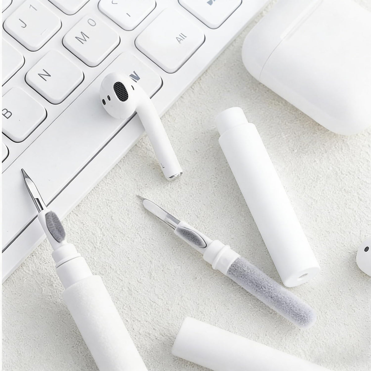 3 1 1 2 3, Headsets in Cleaner Kit for AirPods Pro Multi-Function Cleaning Pen with Soft Brush & Flocking Sponge
