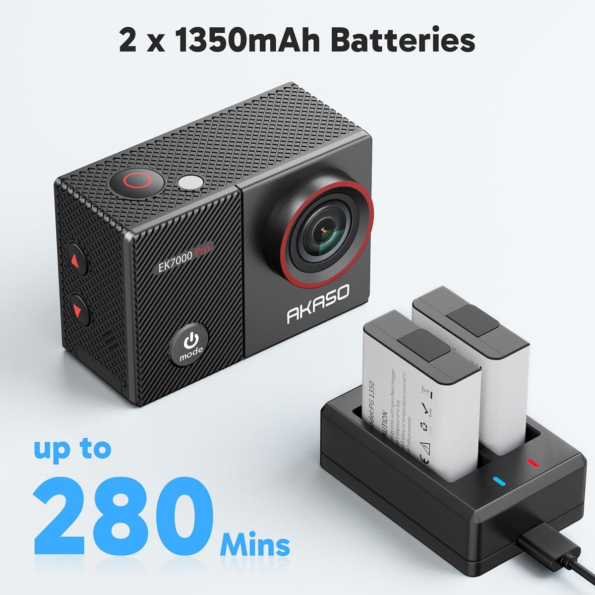 AKASO EK7000 Pro 4K30fps Action Camera with Touch Screen EIS 131ft Waterproof Underwater Camera Remote Control 5X Zoom with Helmet Accessories Kit (with 128GB MicroSD Card)