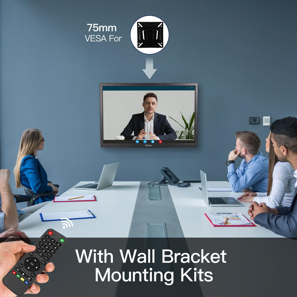 Elweyoo 19 inch Touch Screen Monitoring LCD Display Security Camera Monitor Multi-Function Interface HDMI, AV, BNC, VGA, USB, PC Input CCTV Computer