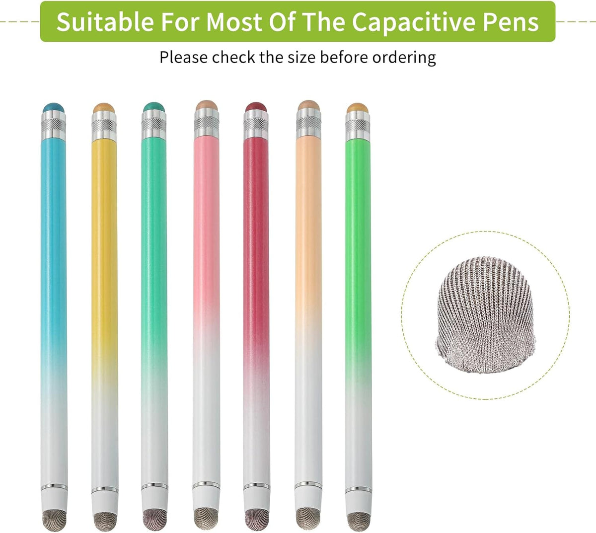 MECCANIXITY 10Pcs Replacement Fiber Mesh Tips for Stylus Pens 10mm Suitable for Capacitive Touch Screen,High Sensitivity,Soft,No Scratch Screen Pen Tip