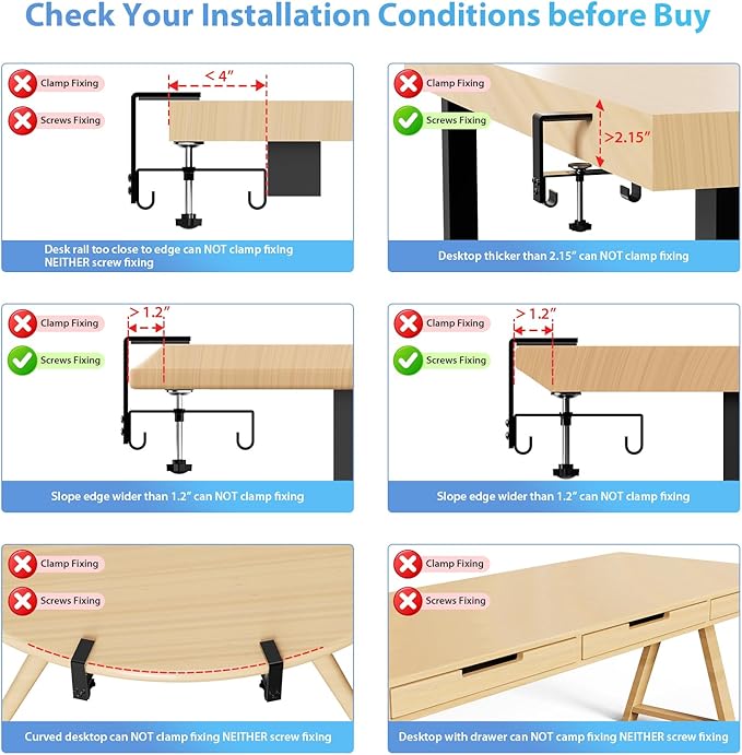 KEEGH No Drill Under Desk Cable Management Tray - 28" Cord Management Under Desk - Clamp/Screw Mount - Support Upto 70lbs - Fabric Wire Management - Gaming/PC Cable Tray Cord Hiders for Office/Home