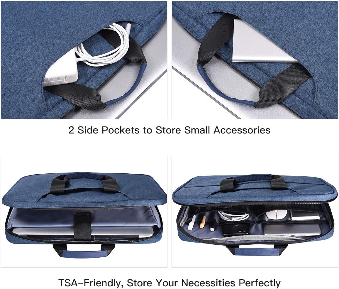 15.6 Inch Laptop Sleeve Bag, Waterproof Men Women TSA Case for Macbook Pro 16 M4 M3 M2 M1, Acer Aspire E15/Predator, Lenovo Ideapad 1 15.6, HP Envy/Victus 15.6, ASUS Dell 15 Case, Navy Blue