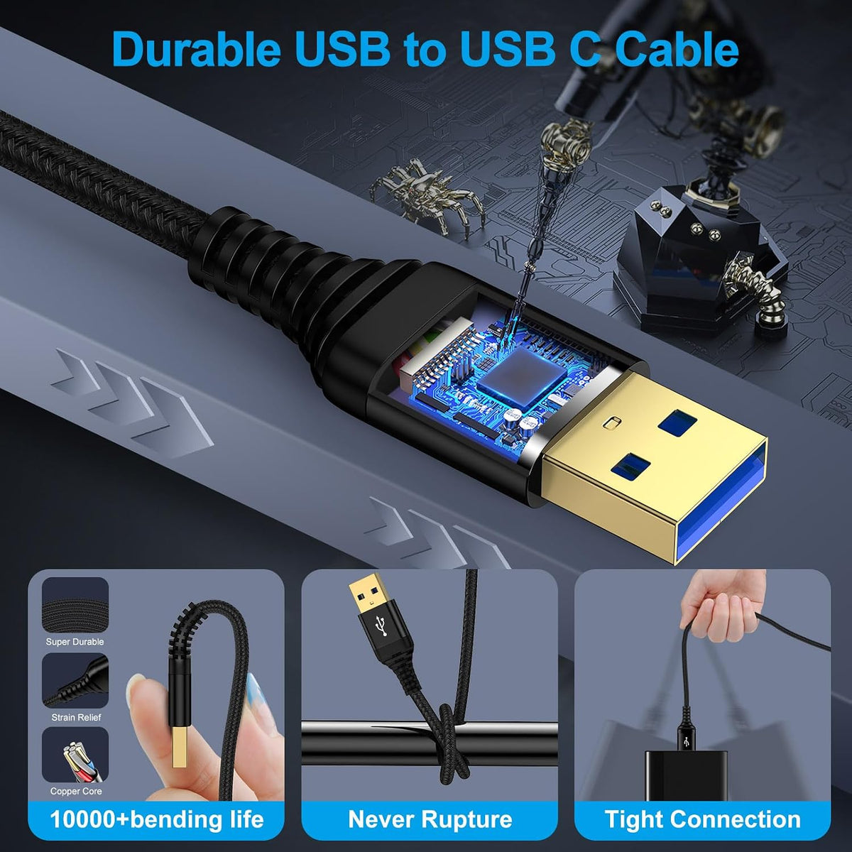 6FT, 2 Pack USB3.0 Set USB to USB Cable USB-A to USB-A Cord Male to Male USBCable Double Side A to A Data Transfer Cord