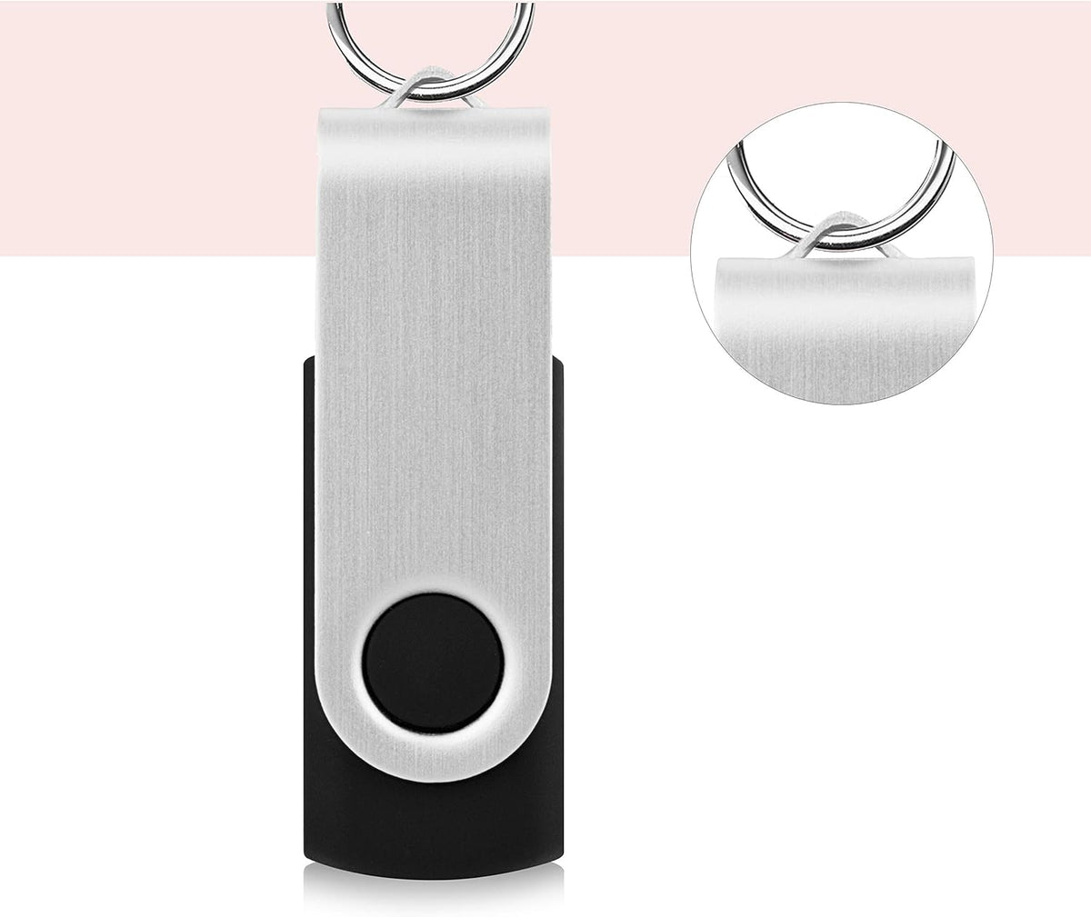 KOOTION 2GB Flash Drive 2gb USB Flash Drive 10 Pack Thumb Drive Memory Stick Swivel Jump Drive Keychain Design, Mixcolored