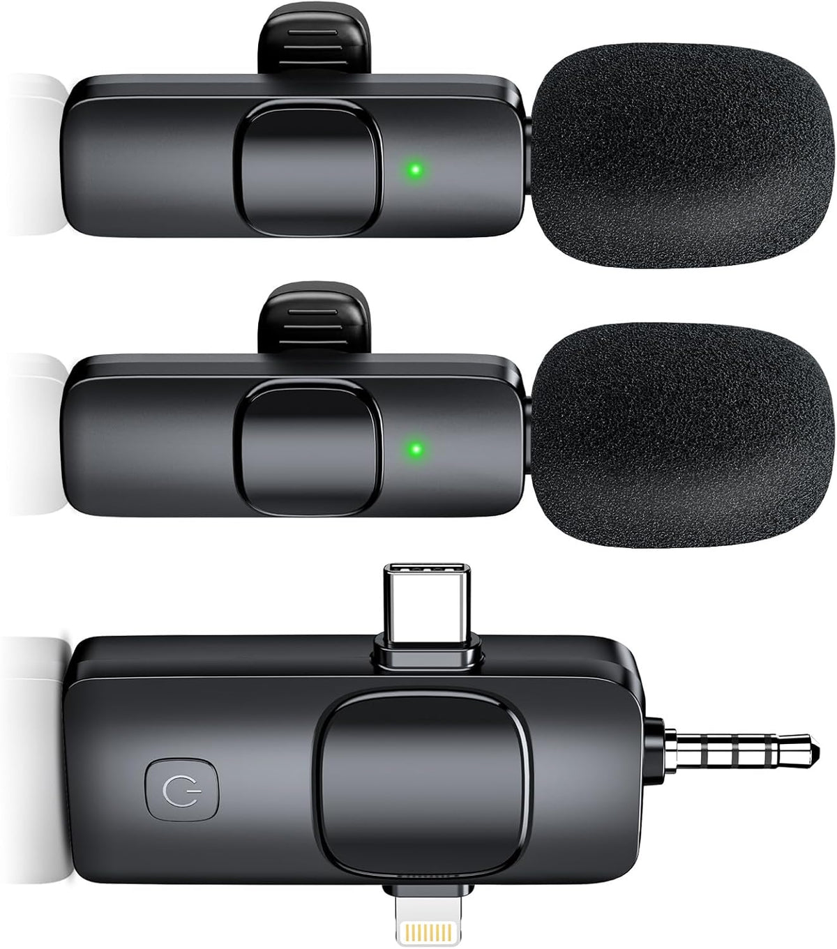 Wireless Lapel Microphone for iPhone, Dual Noise Reduction Lavalier Mics, Lightning Connector