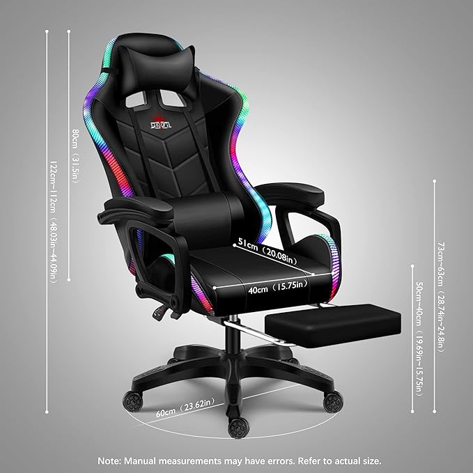 Gaming Chair with 7-Point Massage Function Ergonomic Computer Chair with Footrest and Lumbar Support Video Gaming Chair with RGB Lights and Speakers Adjustable Backrest Swivel ChairPink