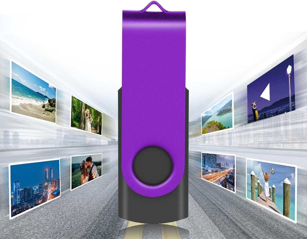 EASTBULL Flash Drives Bulk 8GB USB Thumb Drive 50 Pack USB 2.0 Memory Stick Swivel Pen Drive with Lanyard for Storage and Backup (8 GB 50 Colors)