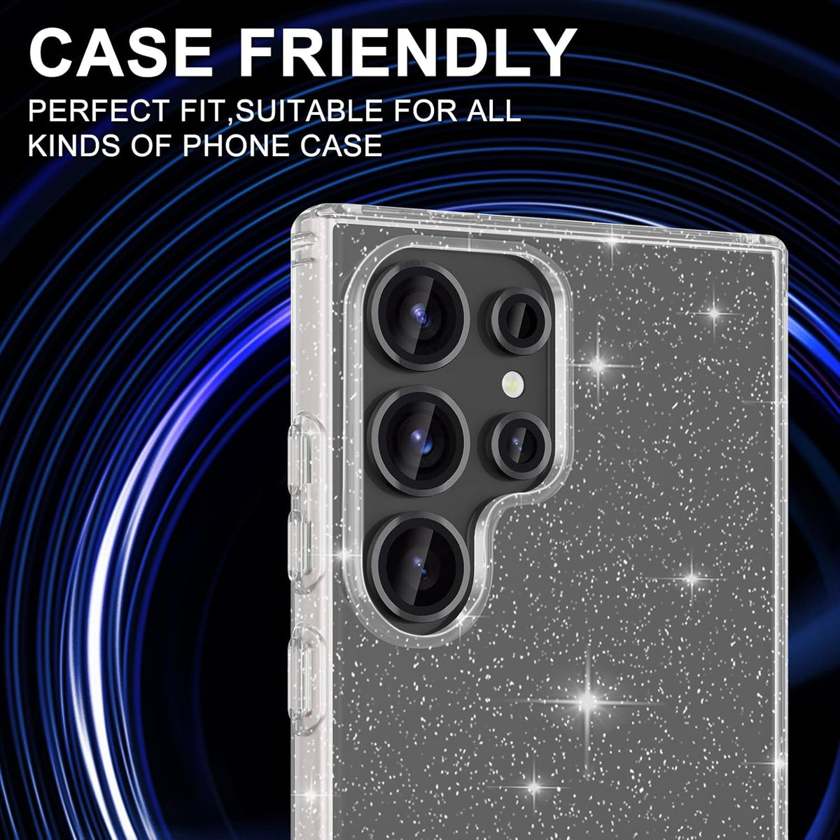 for Samsung Galaxy S25 Ultra Camera Lens Protector, Individual Metal Ring Tempered Glass Lens Cover, [Strong Adsorption] Scratch Resistant Ultra-Thin HD Clear Lens Cover, 1 Set-Black