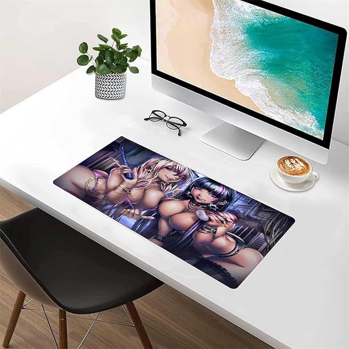 Mouse Pad Large Sexy Anime Girl Computer Gaming Game Mat Laptop Keyboard Accessories Gaming Gamer Mat XXL Sexy Butt Breasts Chest (31.49x15.74 inche)