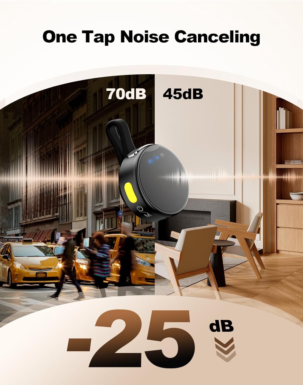 Wireless Mini Microphone for Camera/iPhone/Android/iPad/Laptop, Lav Mic with Charging Case, AI Noise Reduction, 50H Battery, 230ft Range, Lavalier Microphone for Video Recording, YouTube, Vlog