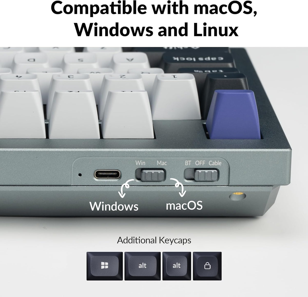 Keychron Q5 Pro QMK/VIA Wireless Custom Mechanical Keyboard, 96% Layout with Programmable Knob, KSA Double-Shot PBT Keycaps with Hot-swappable K Pro Banana Switch for Mac Windows Linux - Gray